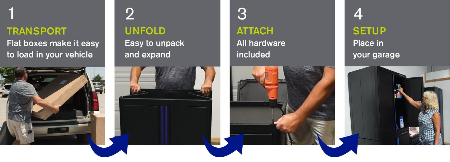 Garage Cabinet Sets - Montezuma Economy 5-Piece Combo - Set 1