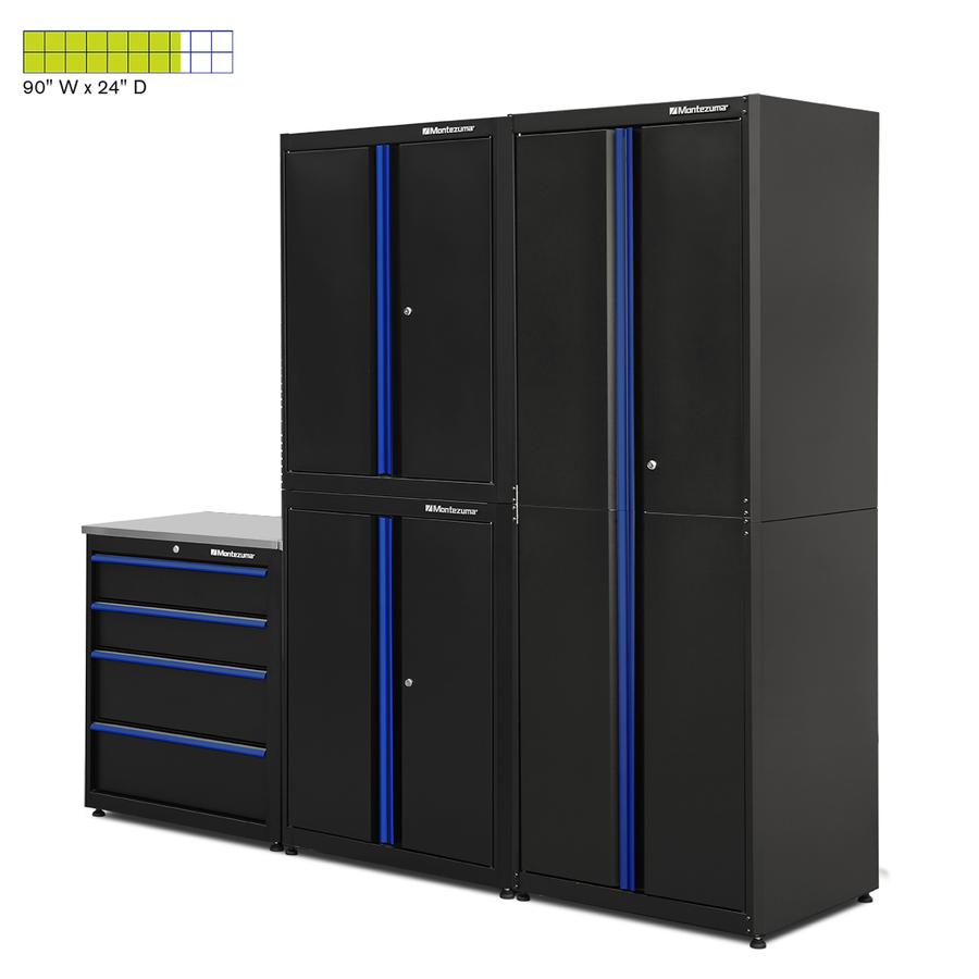 Garage Cabinet Sets - Montezuma Standard 4-Piece Combo - Set 1