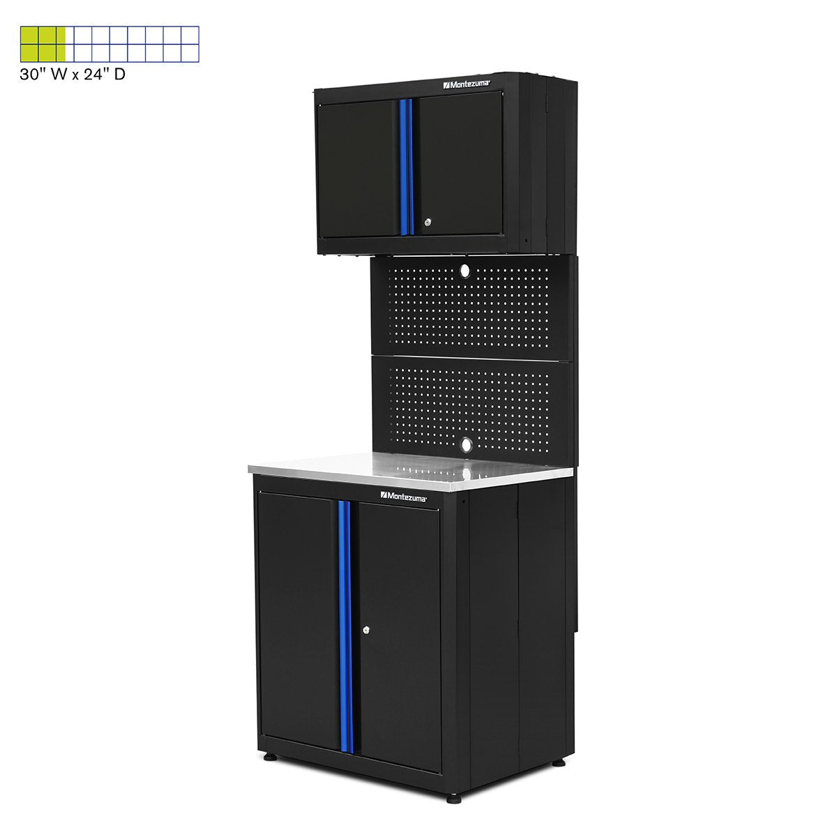 Garage Cabinet Sets - Montezuma Workstation 3-Piece Set 2