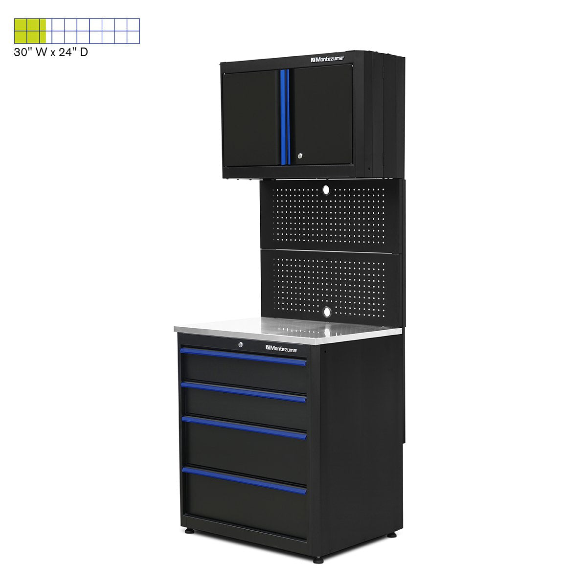 Garage Cabinet Sets - Montezuma Workstation 3-Piece Set 4
