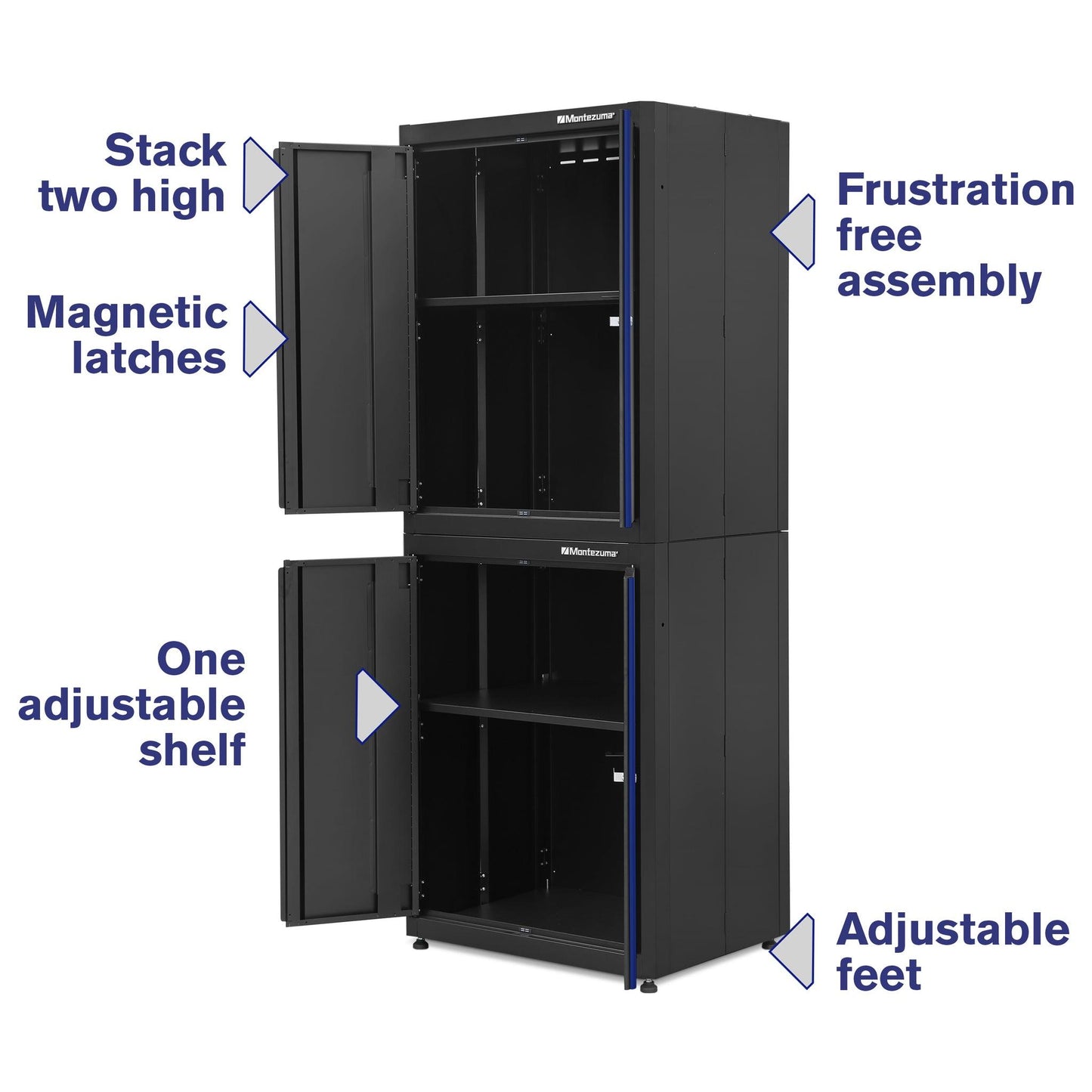Garage Cabinets - Montezuma 30.5" X 24" 2-Door Stacking Garage Cabinet