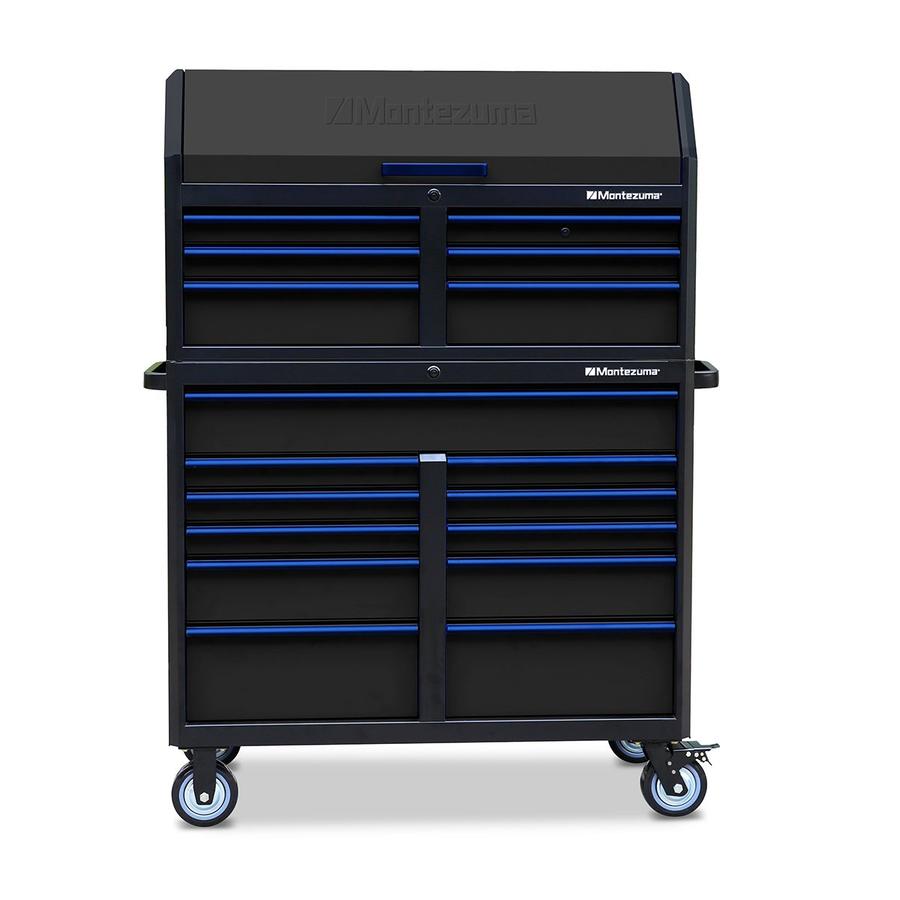 Tool Storage - Montezuma 46" X 24" 17 Drawer Steel Tool Chest And Cabinet Combo