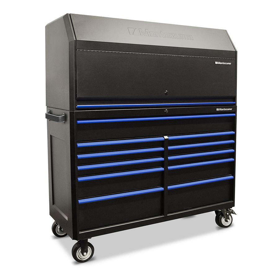Tool Storage - Montezuma 56" X 24" 11 Drawer Steel Tool Hutch And Cabinet Combo