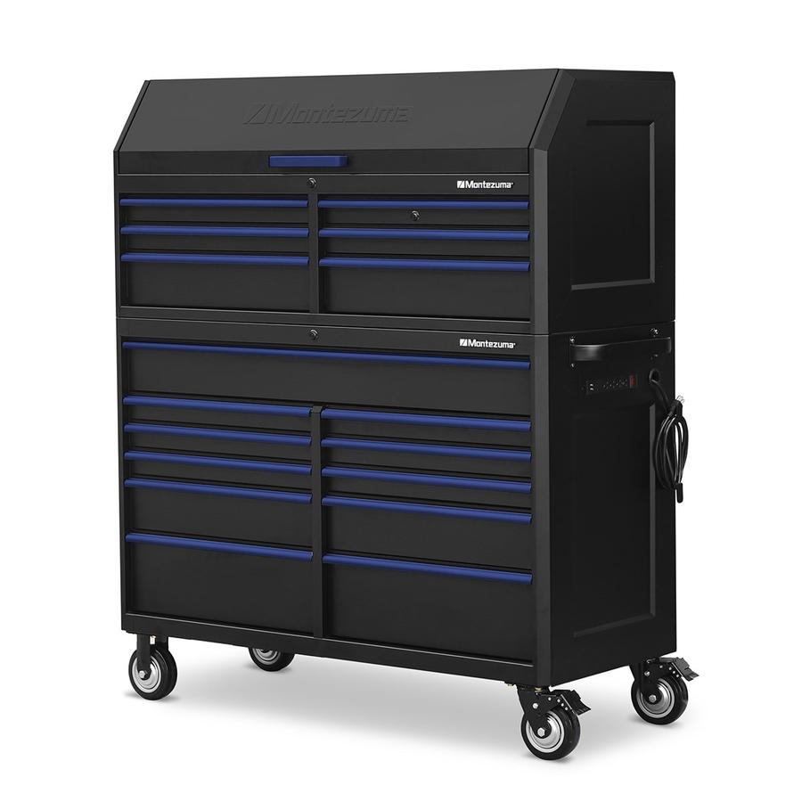 Tool Storage - Montezuma 56" X 24" 17 Drawer Steel Tool Chest And Cabinet Combo