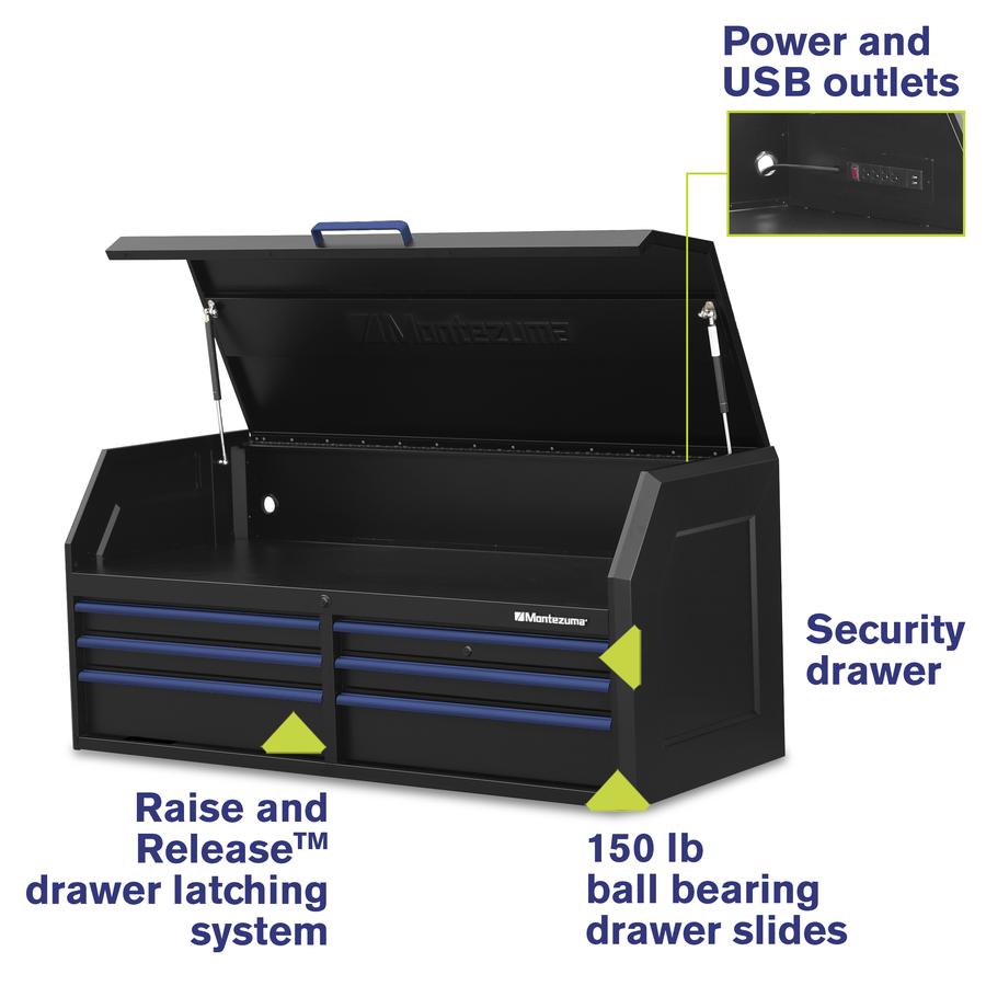 Tool Storage - Montezuma 56" X 24" 17 Drawer Steel Tool Chest And Cabinet Combo