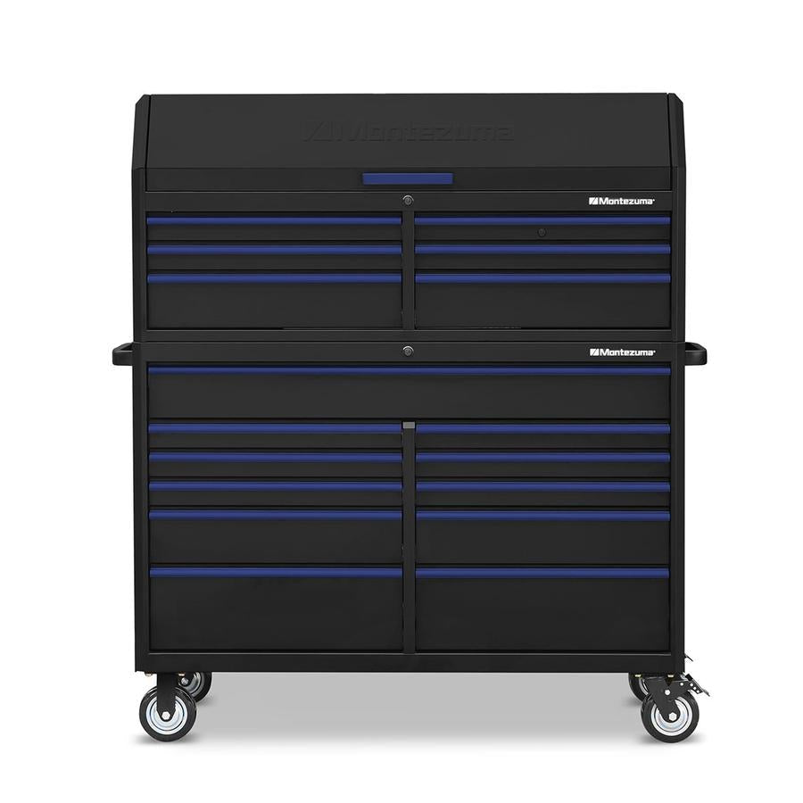 Tool Storage - Montezuma 56" X 24" 17 Drawer Steel Tool Chest And Cabinet Combo