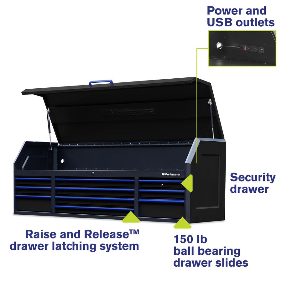 Tool Storage - Montezuma 72" X 20" 10 Drawer Steel Tool Chest