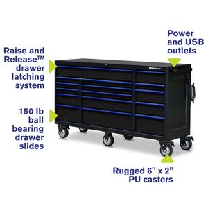 Tool Storage - Montezuma 72" X 20" 26 Drawer Steel Tool Chest And Cabinet Combo