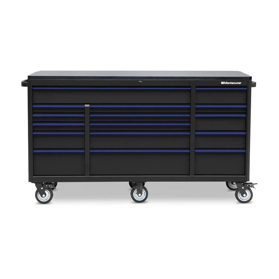 Tool Storage - Montezuma 72" X 24" 16 Drawer Steel Tool Cabinet