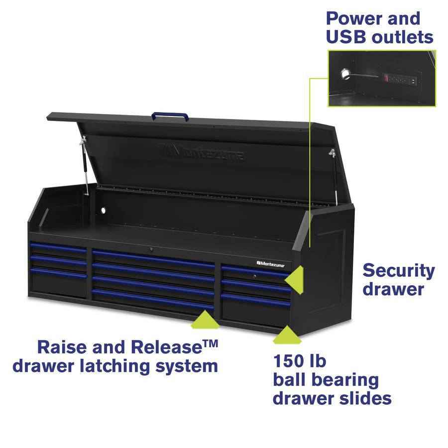 Tool Storage - Montezuma 72" X 24" 26 Drawer Steel Tool Chest And Cabinet Combo
