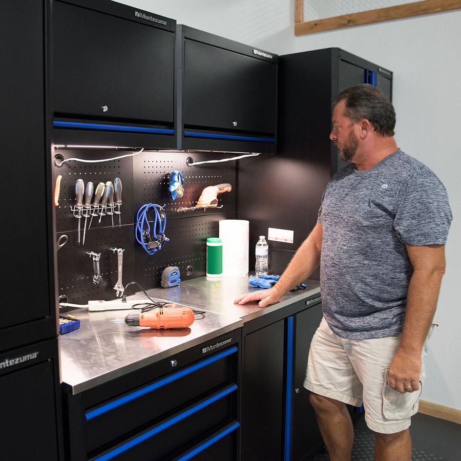 Wall Storage Accessories - Montezuma Pegboard Back Wall (With Posts)