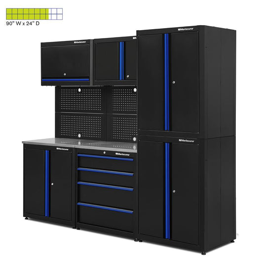 Garage Cabinet Sets - Montezuma Economy 8-Piece Combo - Set 1