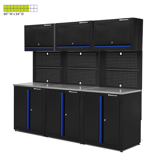 Garage Cabinet Sets - Montezuma Standard 9-Piece Combo - Set 1