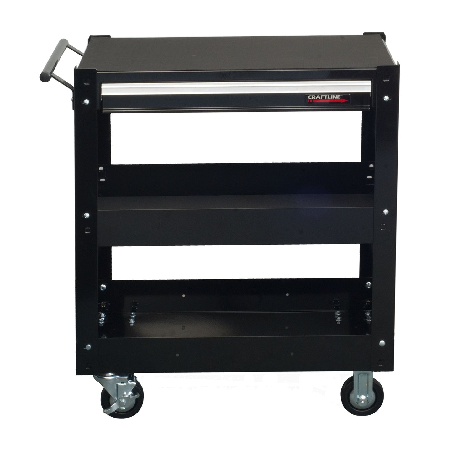 Tool Storage - Craftline Metal 3 Shelf Cart With Drawer