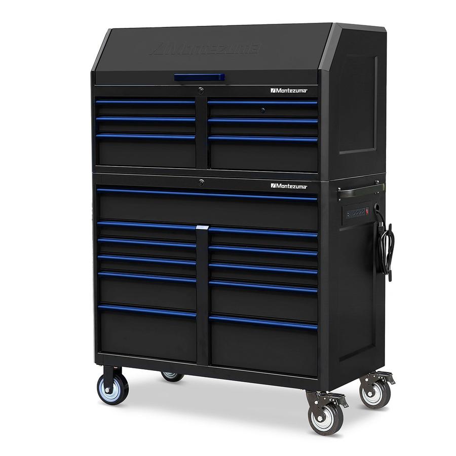 Tool Storage - Montezuma 46" X 24" 17 Drawer Steel Tool Chest And Cabinet Combo