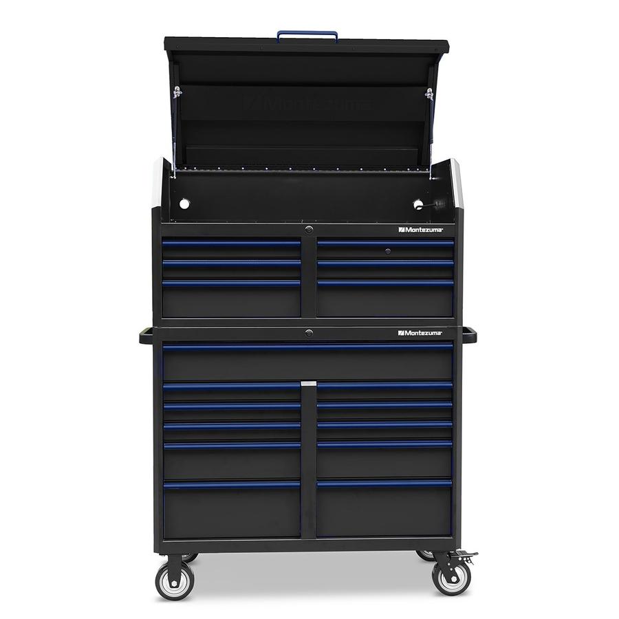 Tool Storage - Montezuma 46" X 24" 17 Drawer Steel Tool Chest And Cabinet Combo