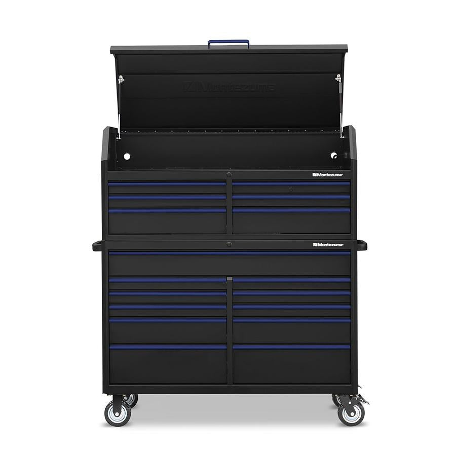Tool Storage - Montezuma 56" X 24" 17 Drawer Steel Tool Chest And Cabinet Combo