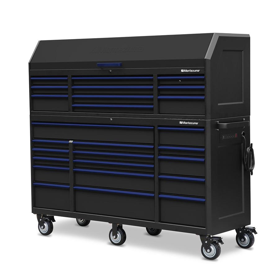 Tool Storage - Montezuma 72" X 24" 26 Drawer Steel Tool Chest And Cabinet Combo
