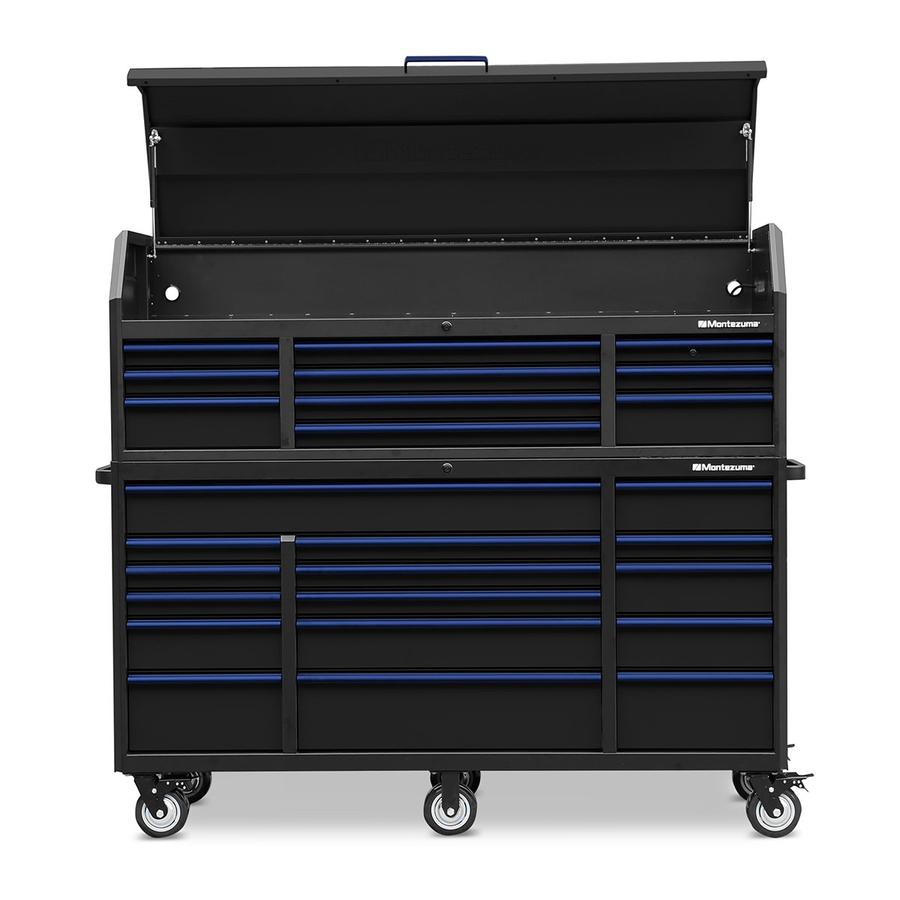 Tool Storage - Montezuma 72" X 24" 26 Drawer Steel Tool Chest And Cabinet Combo