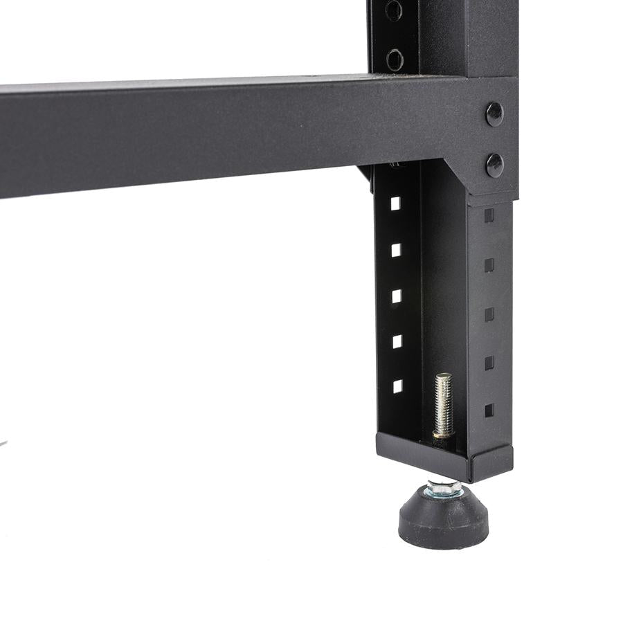 Workbenches - Montezuma 48" Adjustable Height Steel Workbench With Pegboard Back Wall